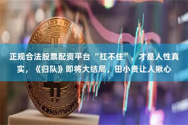 正规合法股票配资平台 “扛不住”,才是人性真实,《归队》即将大结局,田小贵让人揪心